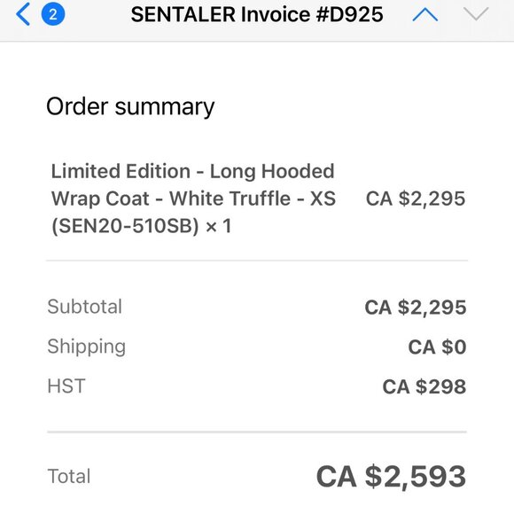 Sentaler special edition coat - Picture 3 of 7